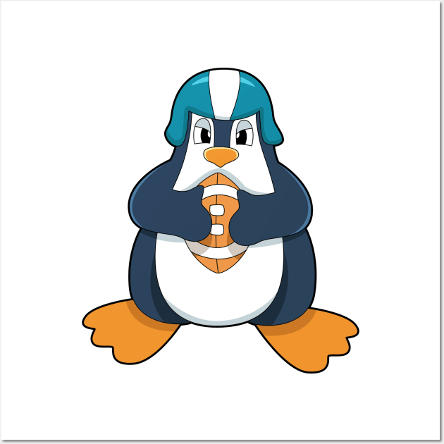 Penguin at Football Sports Wall Art by Markus Schnabel